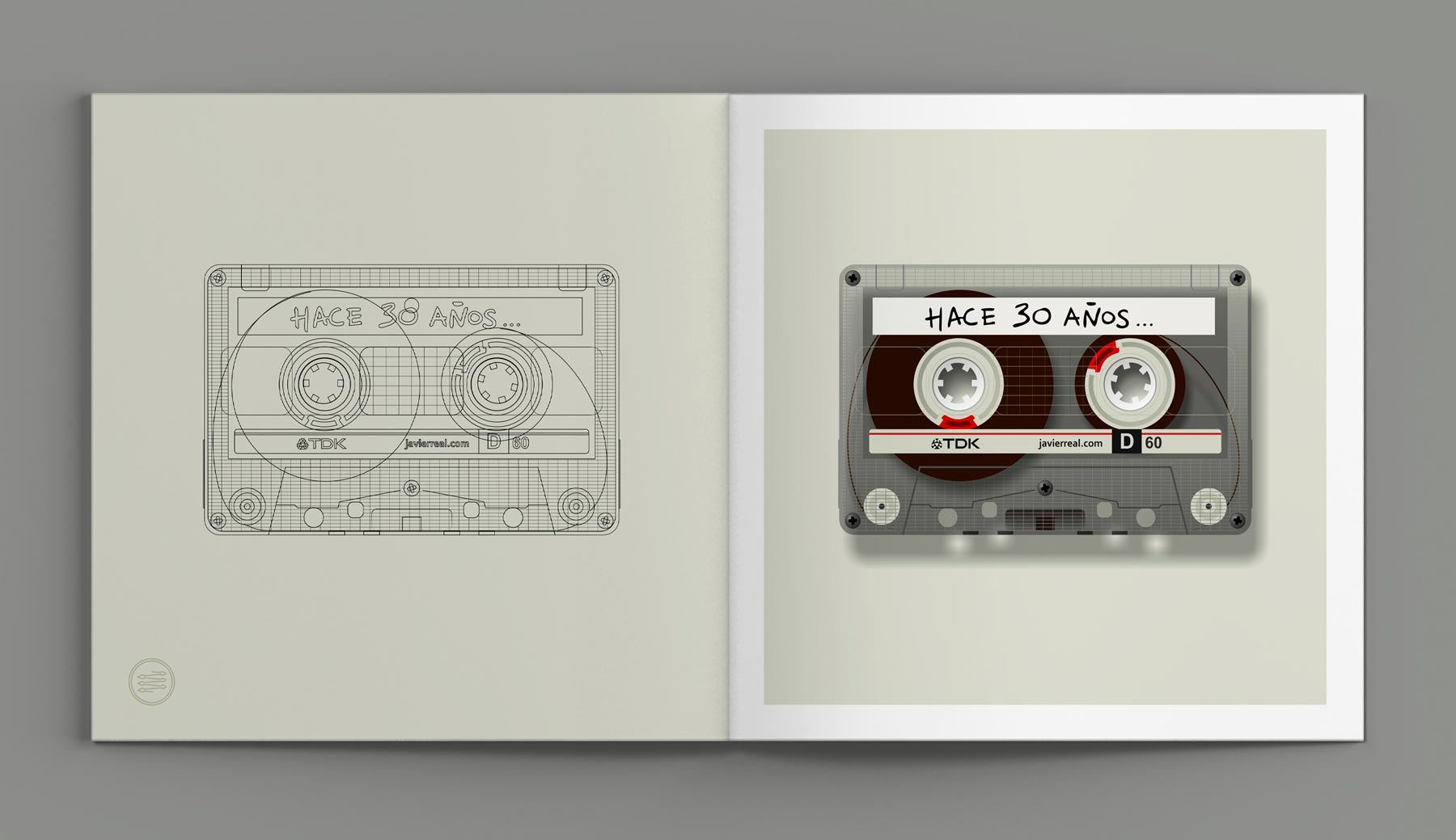 ilustracion vectorial cassette presentacion - javier real