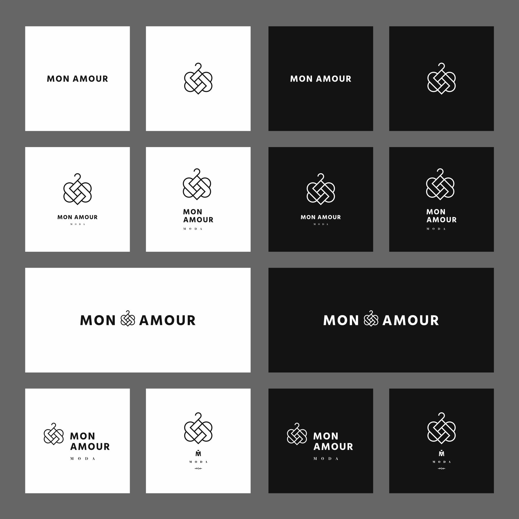 Mon Amour moda logo variaciones - javier real